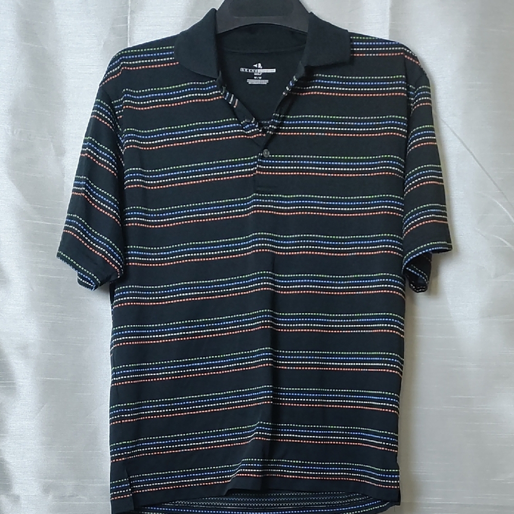 Grand Slam Black Polo Shirt with Modern Stripes